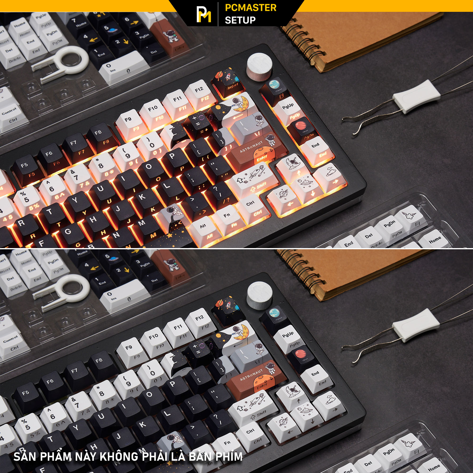 Keycap xuyên led Astronaut ( profile Cherry/PBT/DoubleShot + Dyesub 5D )