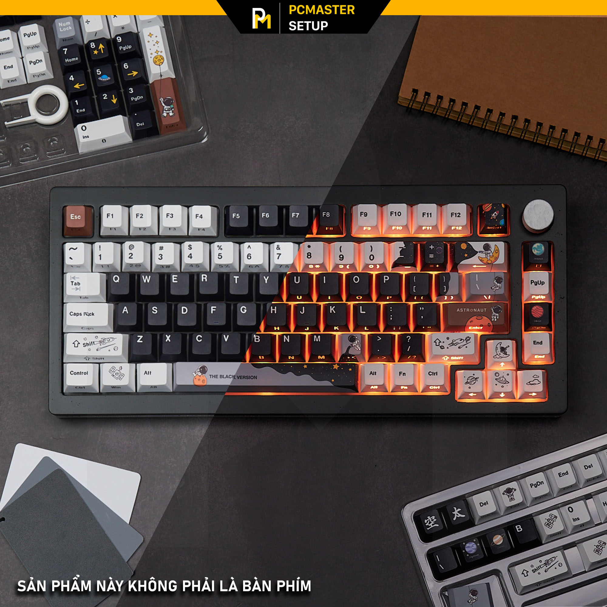 Keycap xuyên led Astronaut ( profile Cherry/PBT/DoubleShot + Dyesub 5D )