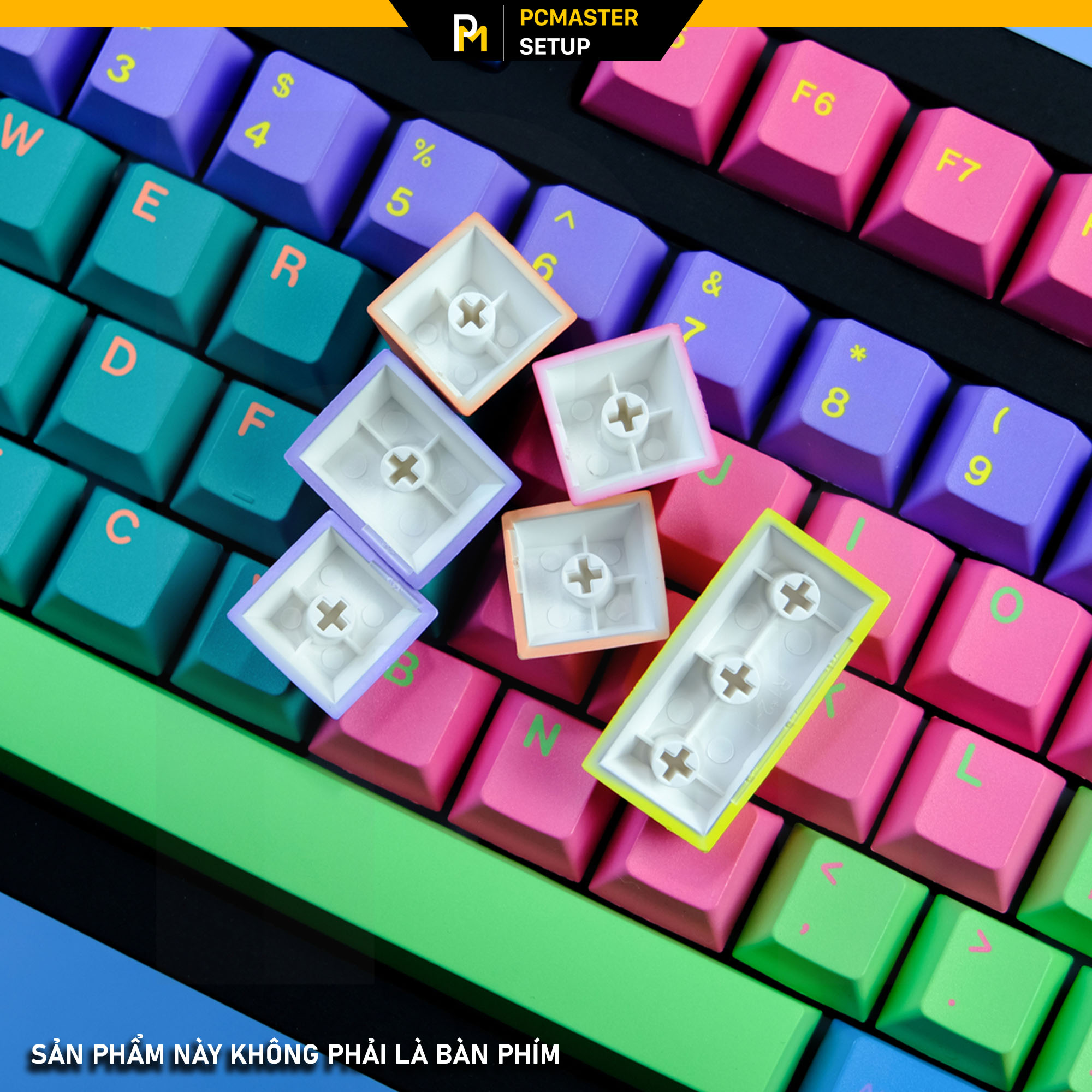 Keycap pbt Wind Break profile cherry họa tiết dyesub 5 mặt không mờ
