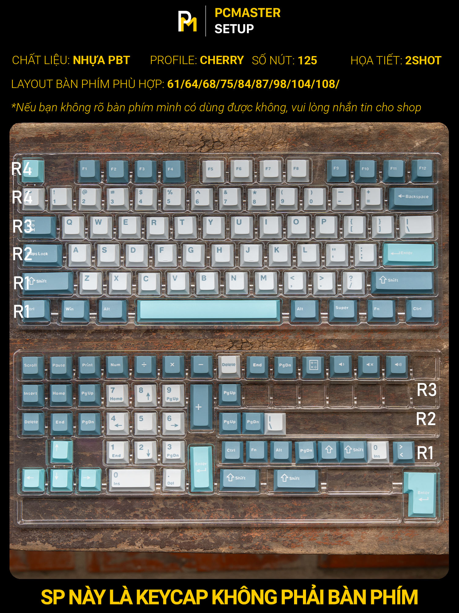 Keycaps pbt Cloud ( Profile Cherry /PBT/ DoubleShot )