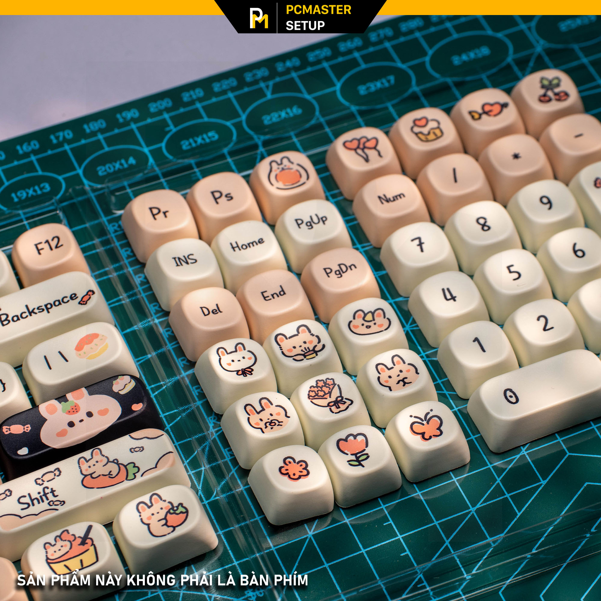 Keycaps pbt Pink Rabbit  ( profile MOA/PBT/dyesub 5D )
