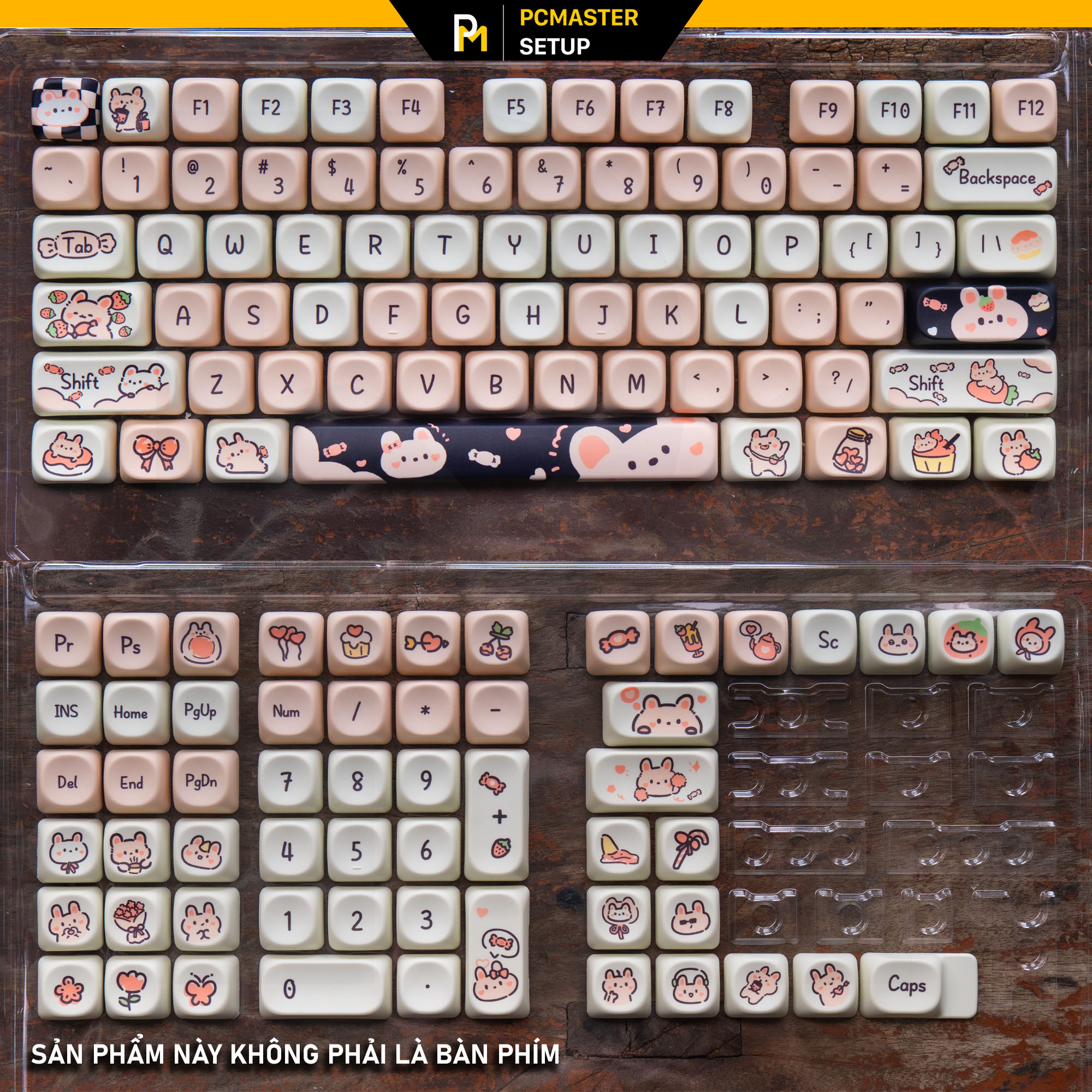 Keycaps pbt Pink Rabbit  ( profile MOA/PBT/dyesub 5D )