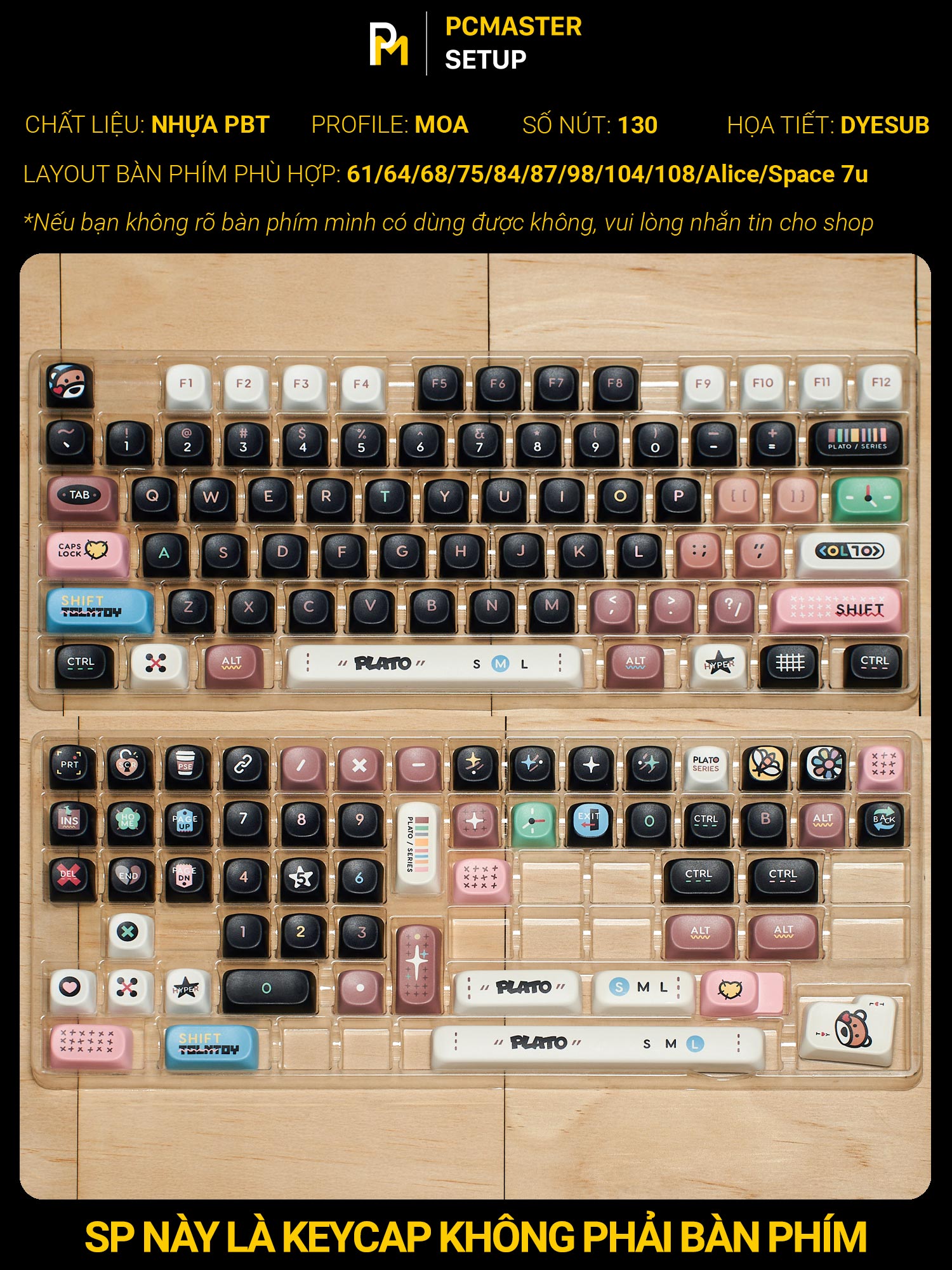 Keycaps Plato ( profile MOA/PBT/dyesub 5D )