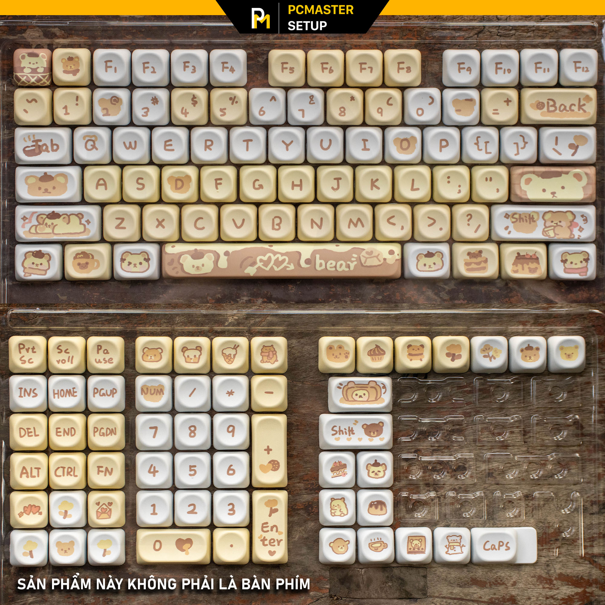 Keycaps pbt Pudding Bear( profile MOA/PBT/dyesub 5D )