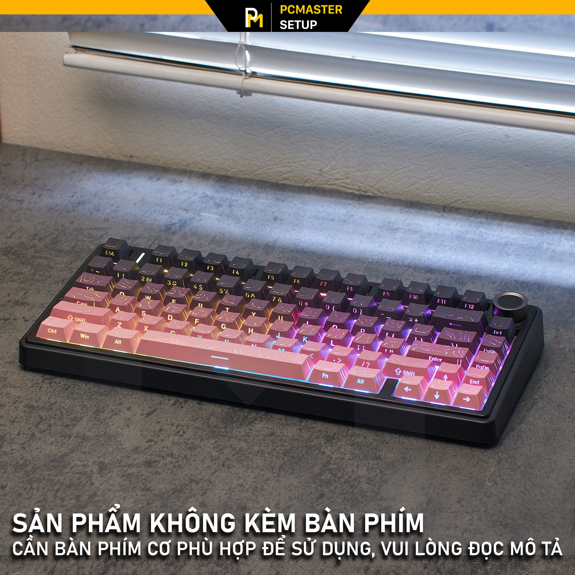Keycap xuyên led vân topographic 4.0 - Black Pink