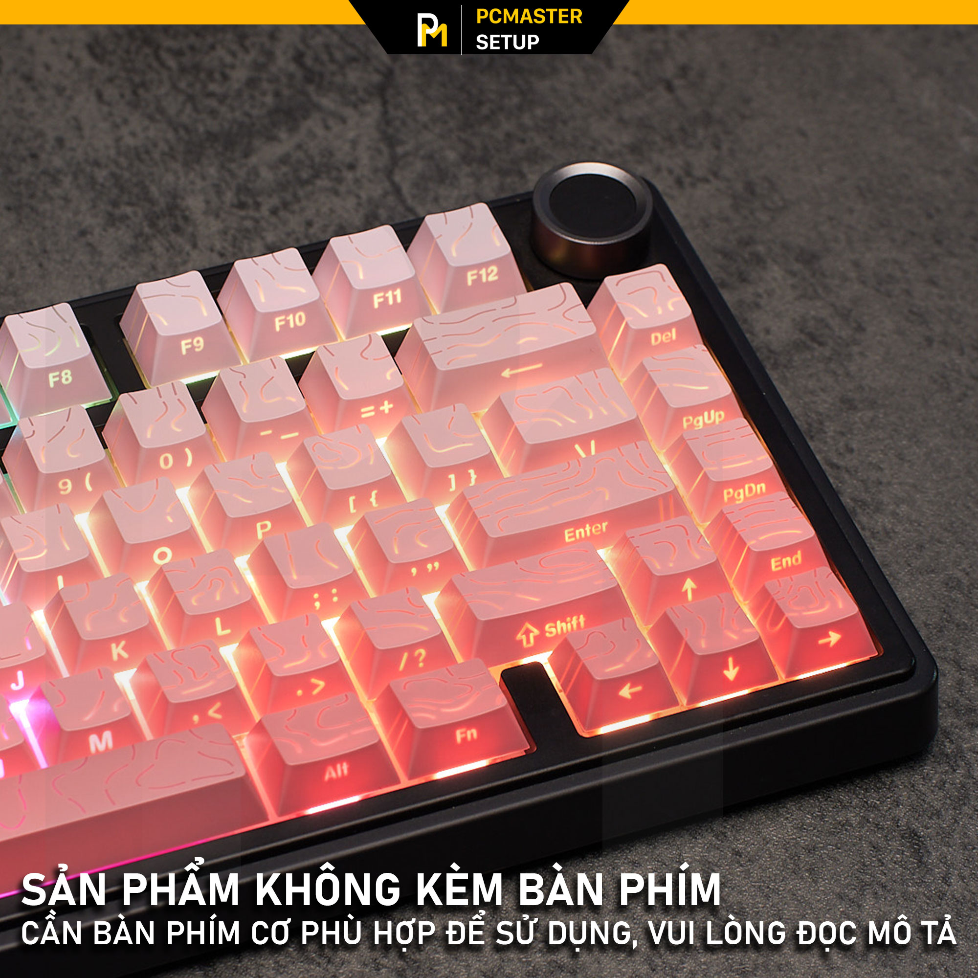 Keycaps xuyên led vân Topographic 4.0 - SAKURA( PBT/ Doubleshot /Cherry Profile )