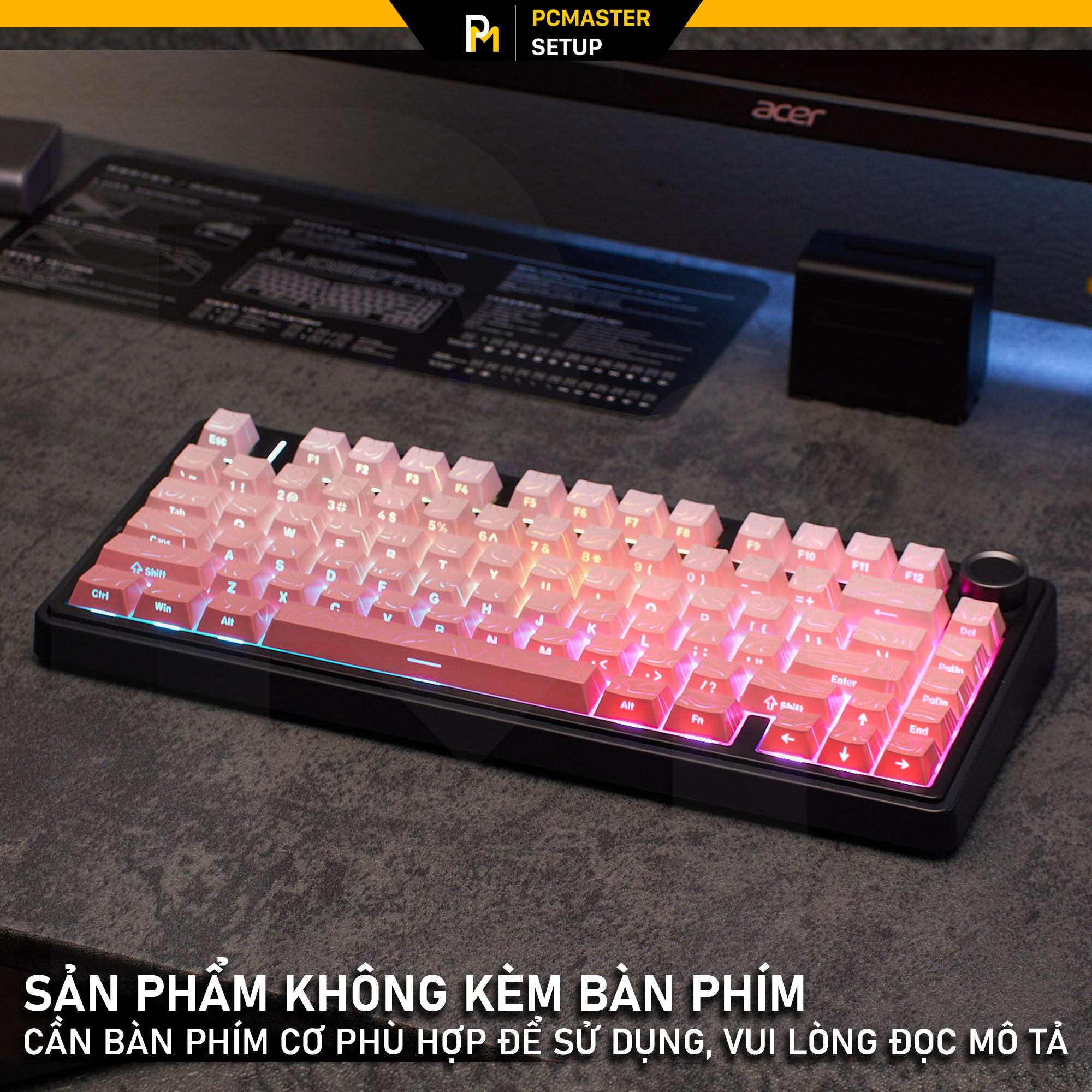 Keycaps xuyên led vân Topographic 4.0 - SAKURA( PBT/ Doubleshot /Cherry Profile )