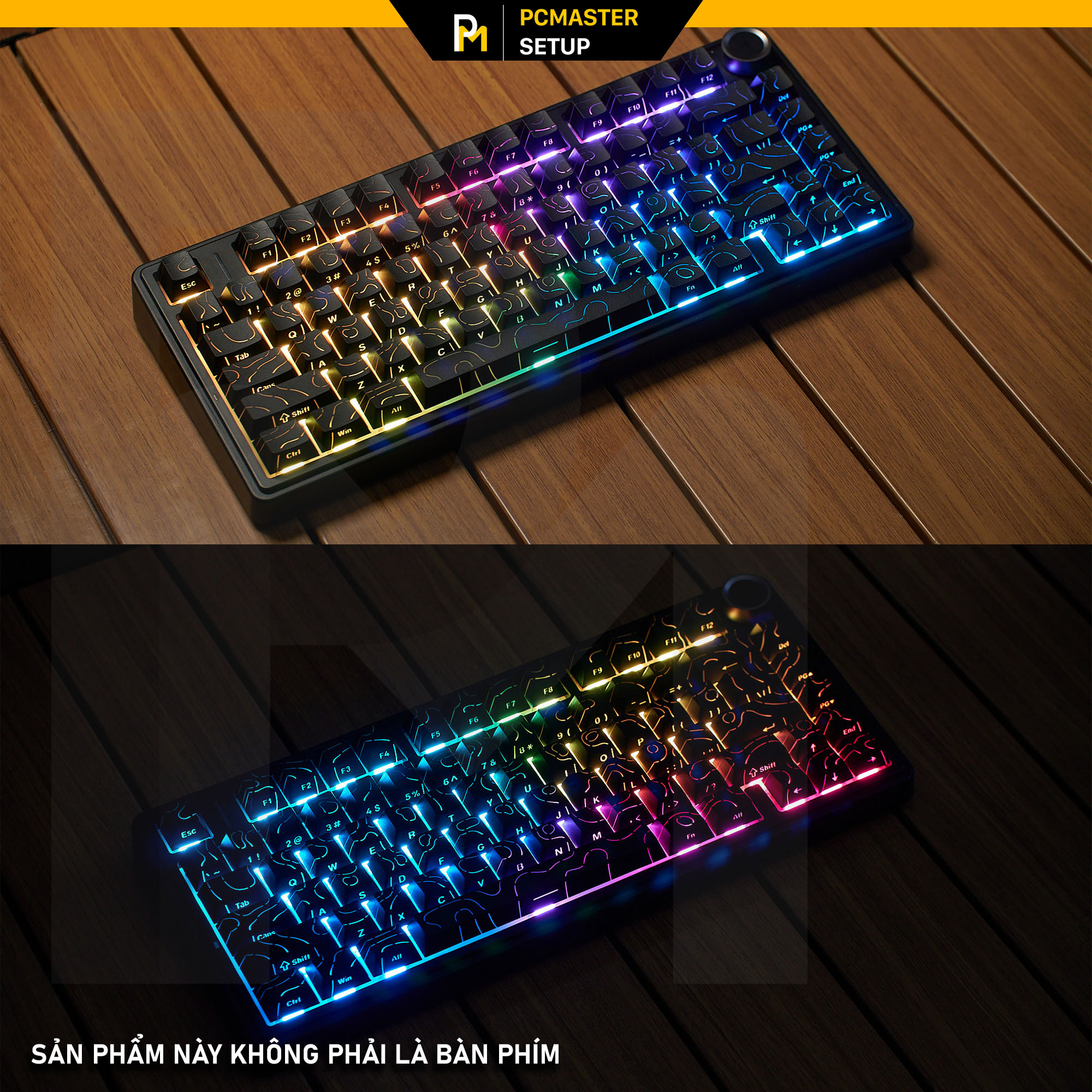 Keycap xuyên led vân topographic 4.0 ĐEN LITE ( PBT/ Doubleshot / Cherry Profile )