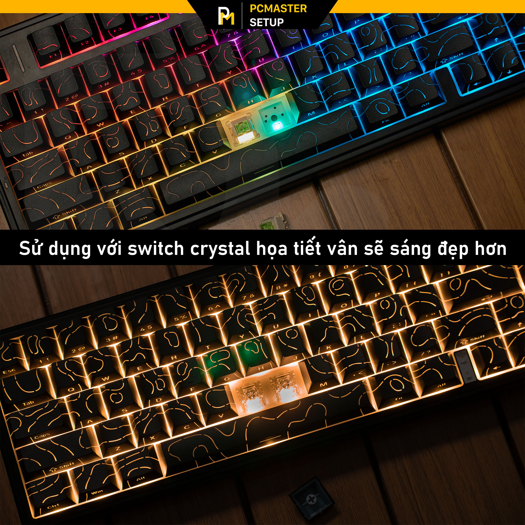 Keycap xuyên led vân topographic 4.0 ĐEN LITE ( PBT/ Doubleshot / Cherry Profile )