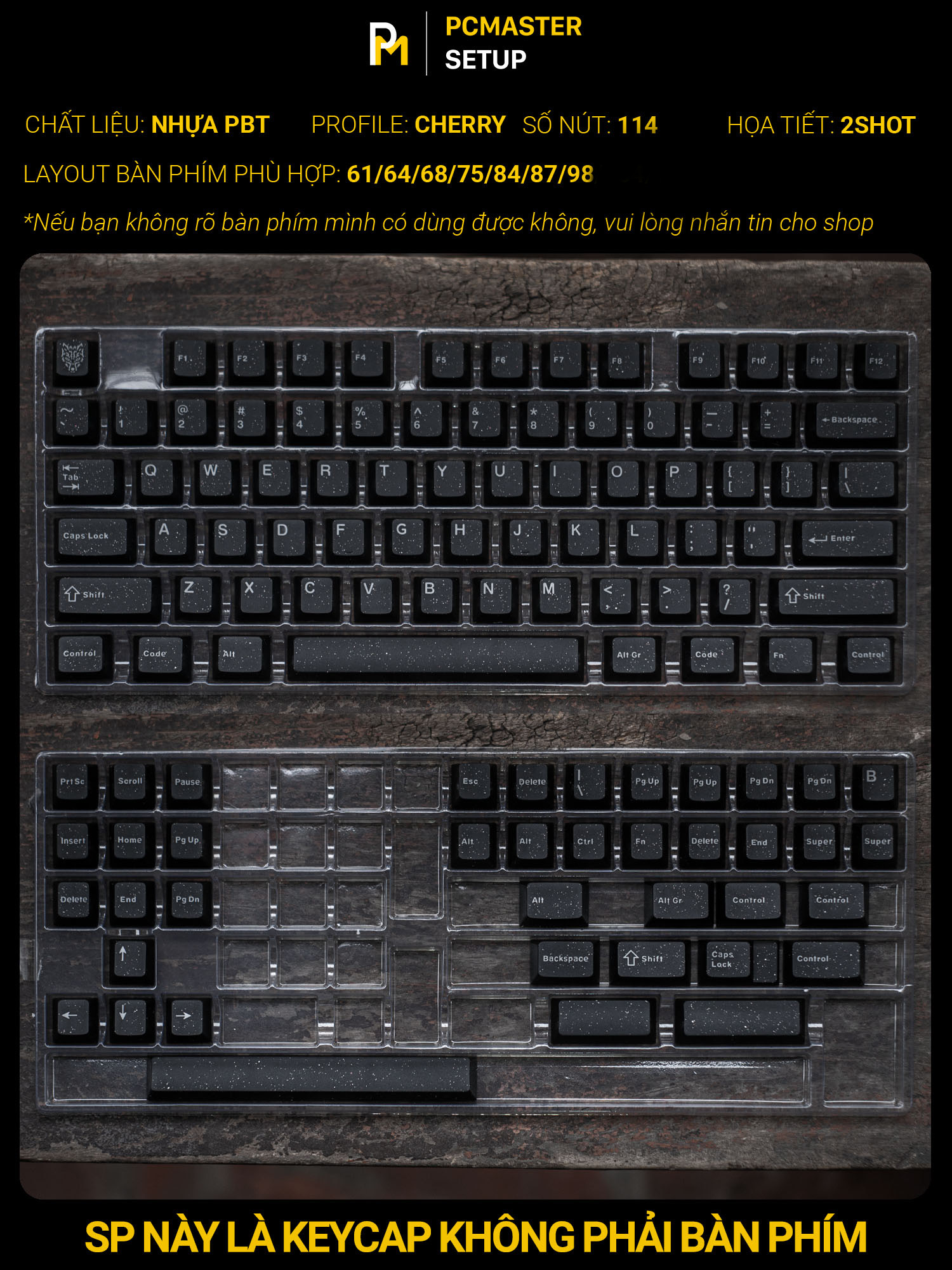 Keycaps Aifei WOB V3 Galaxy ( ABS/Cherry Profile/Doubleshot )