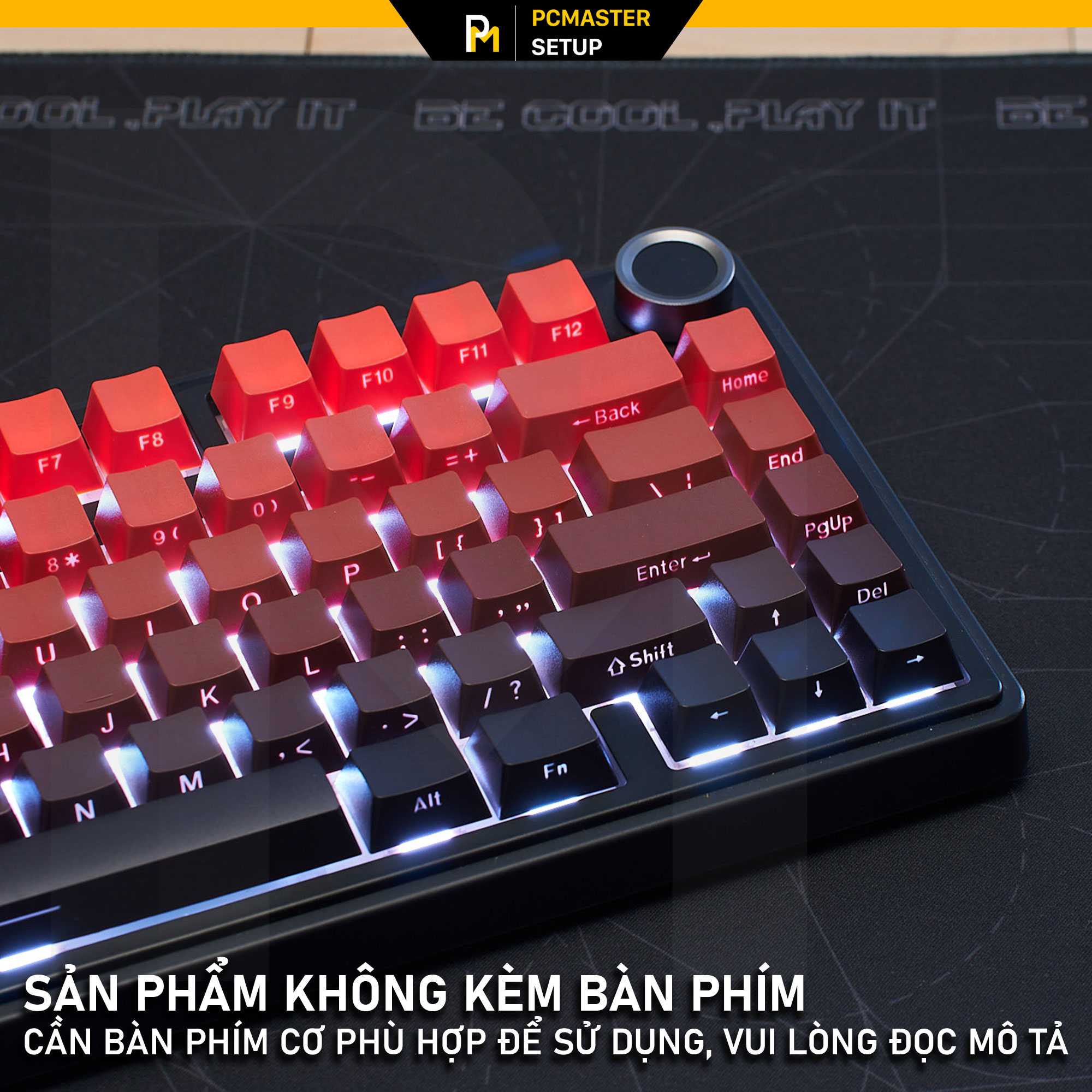 Keycap xuyên led SidePrint Black Red OEM Profile