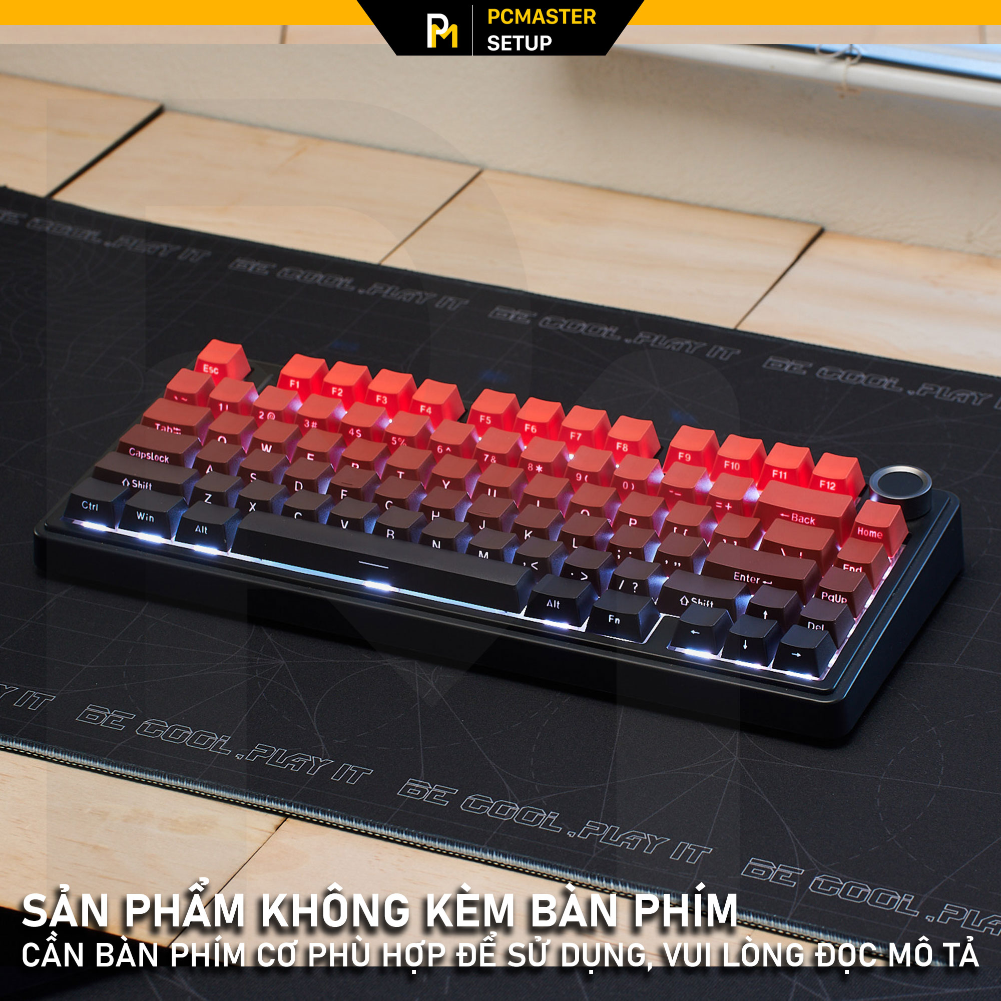 Keycap xuyên led SidePrint Black Red OEM Profile