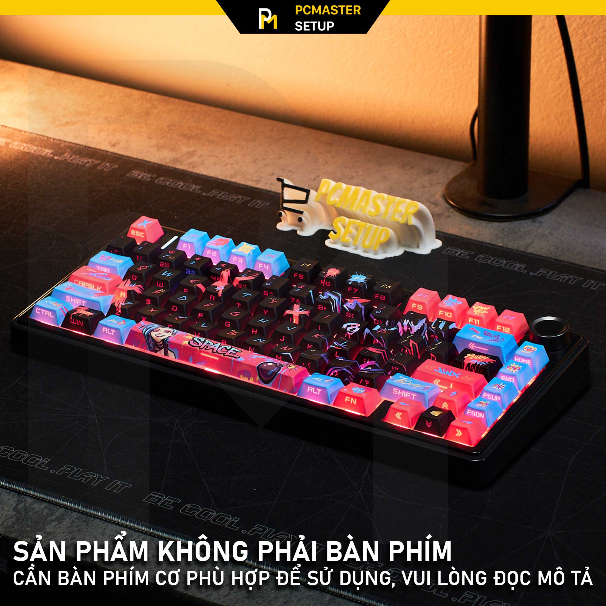 Keycap xuyen led JINX (Doube Shot + Dyesub / PBT/ Profile Cherry)