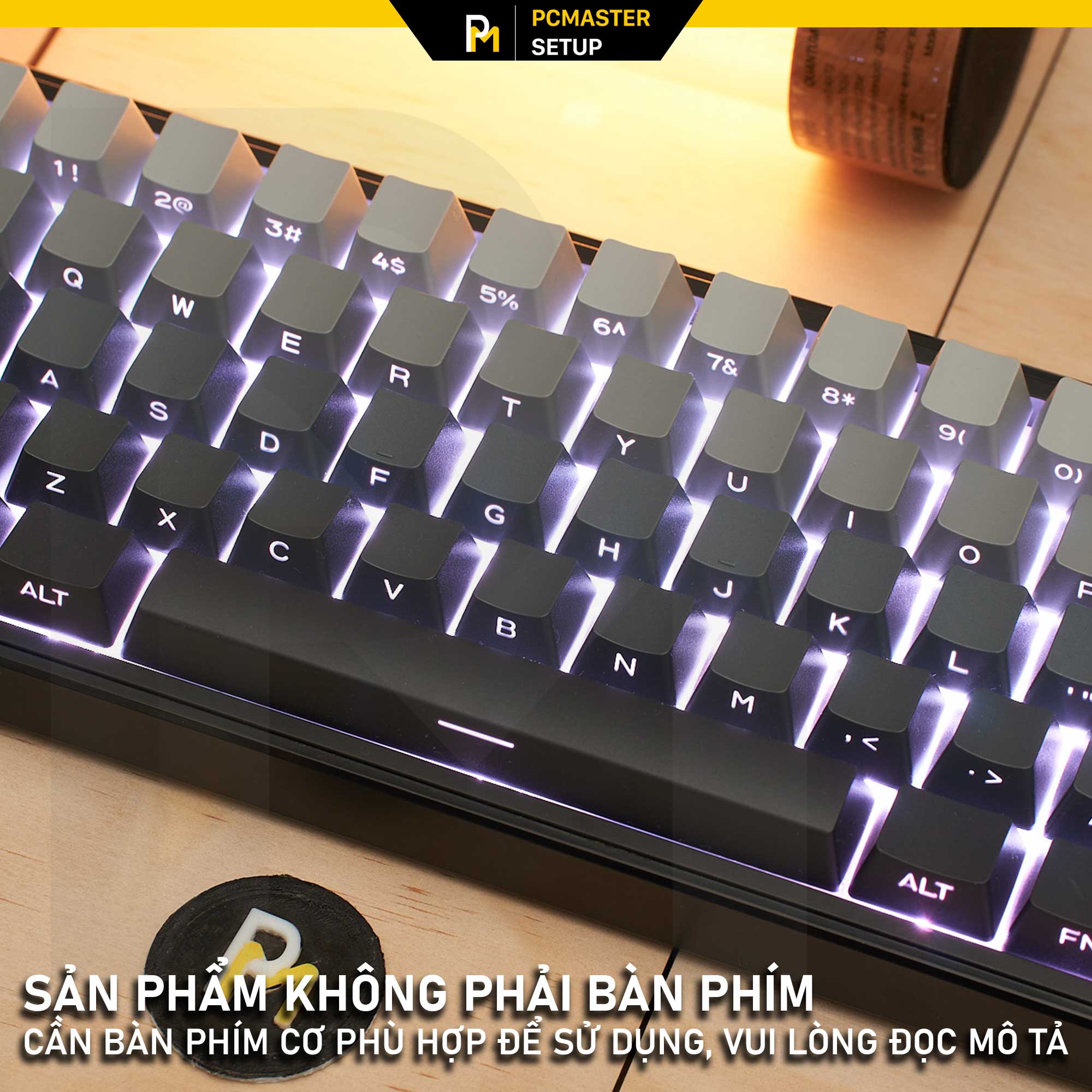 Keycap xuyên led SidePrint Smoke Gray ( Profile OEM/ PBT/DoubleShot )
