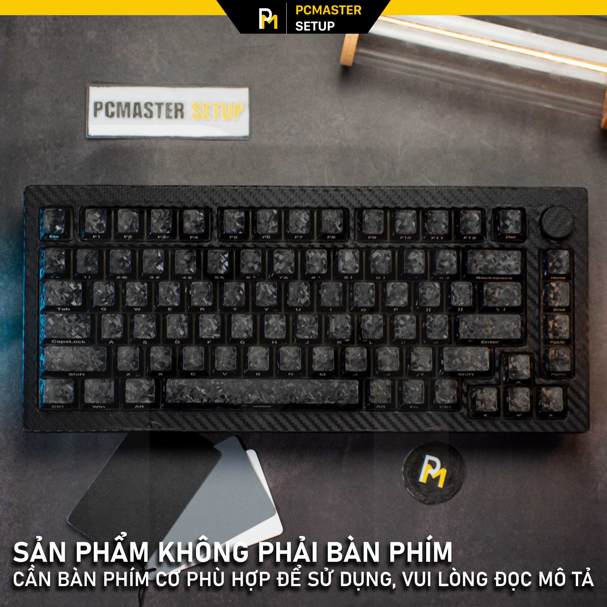 Keycap Black Carbon Fiber màu đen ( Cherry profile/ PC + Carbon powder )
