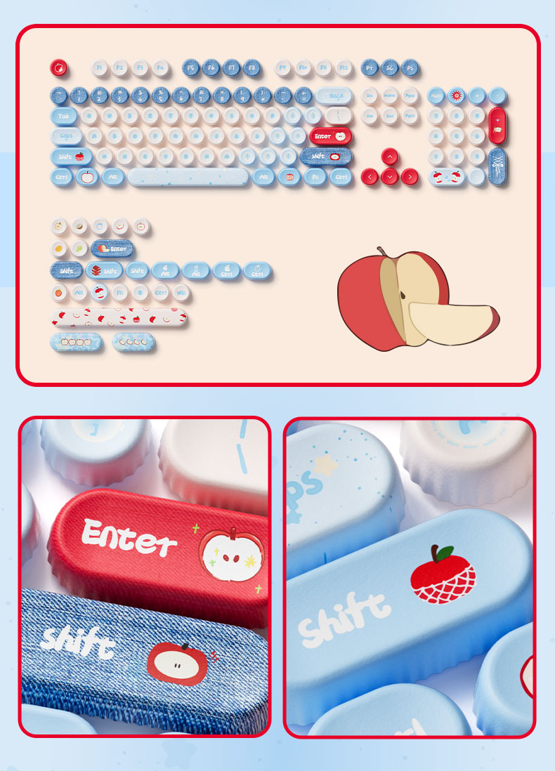 Keycap akko nắp chai Sea Salt Apple ( PBT/ Dyesub5D )