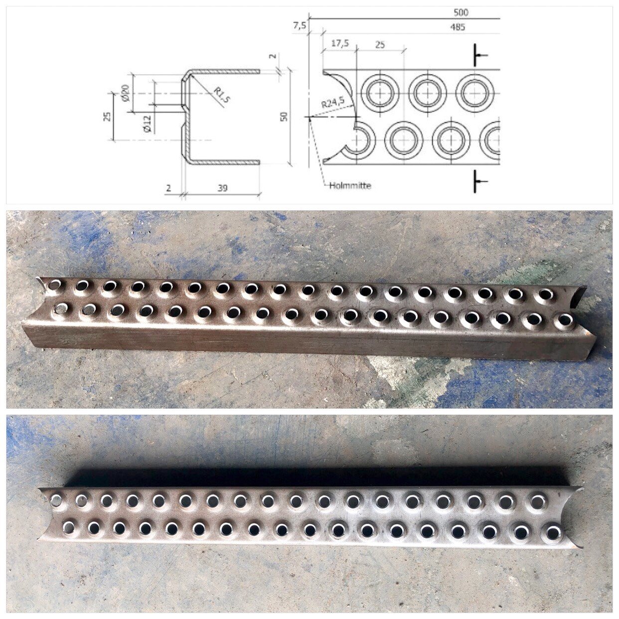 Bậc thang leo lỗ dập nổi