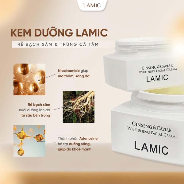 Thành phần kem dưỡng ẩm rễ bạch sâm LAMIC