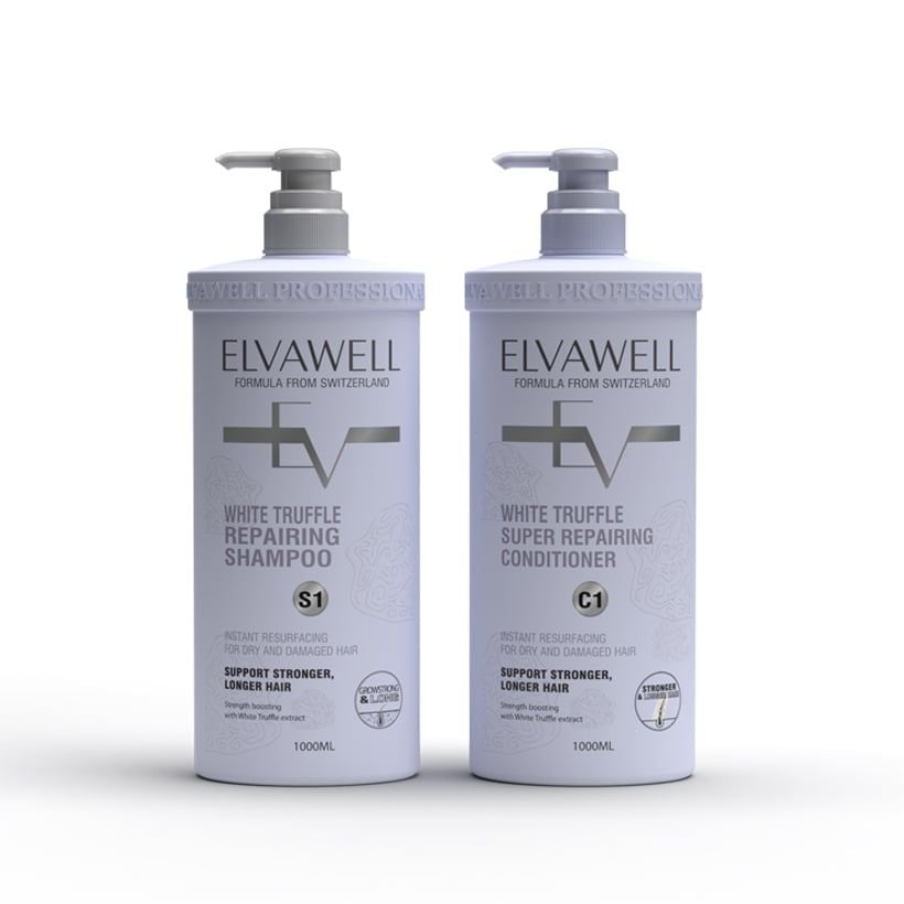 Bộ gội xả giảm gàu giảm rụng tóc và phục hồi hư tổn ELVAWELL