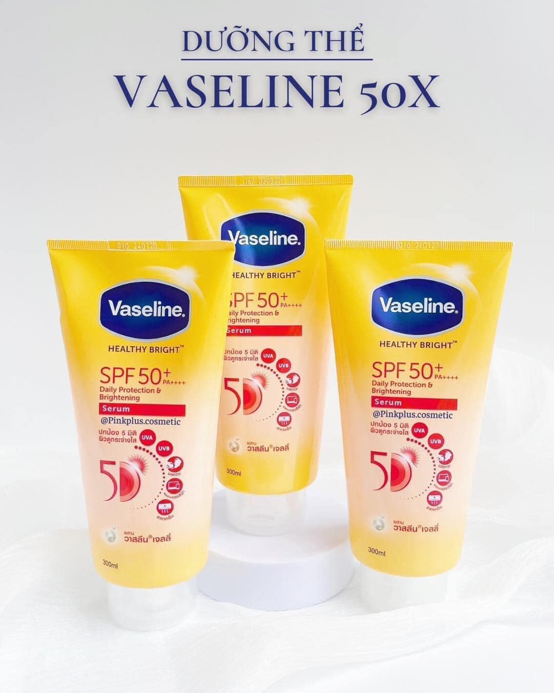 Sữa dưỡng thể chống nắng Vaseline Gluta-Hya Serum Burst UV Lotion