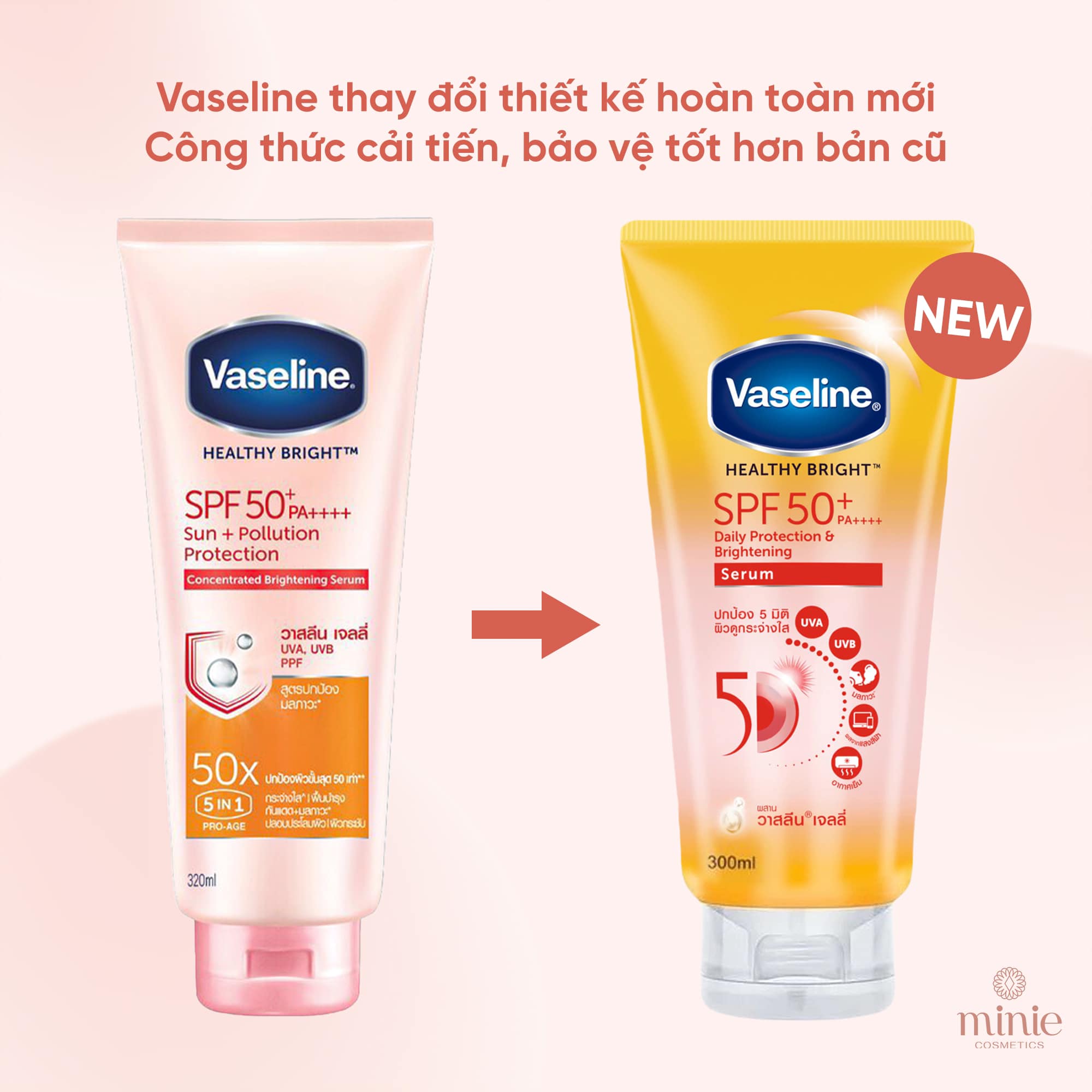 Sữa dưỡng thể chống nắng Vaseline Gluta-Hya Serum Burst UV Lotion