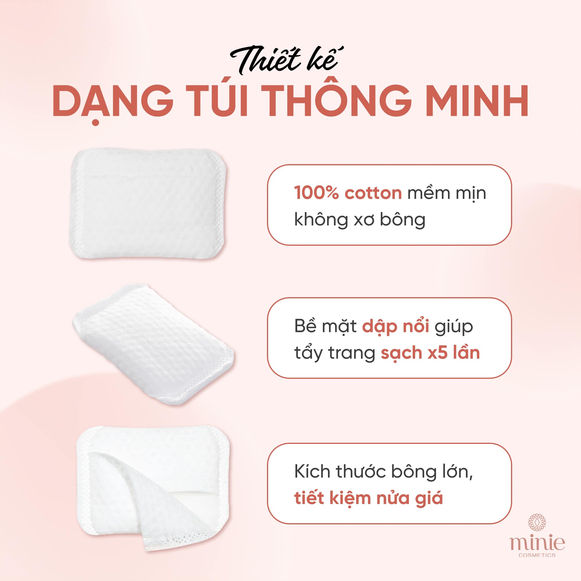Bông Tẩy Trang Hotosu Cao Cấp 150 Miếng Premium Cotton Pads