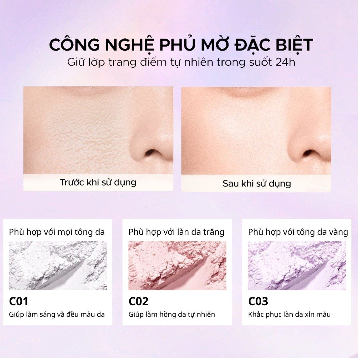 Phấn phủ dạng bột siêu mịn COLORKEY Lasting Naturally-Occurring Loose Powder 8g