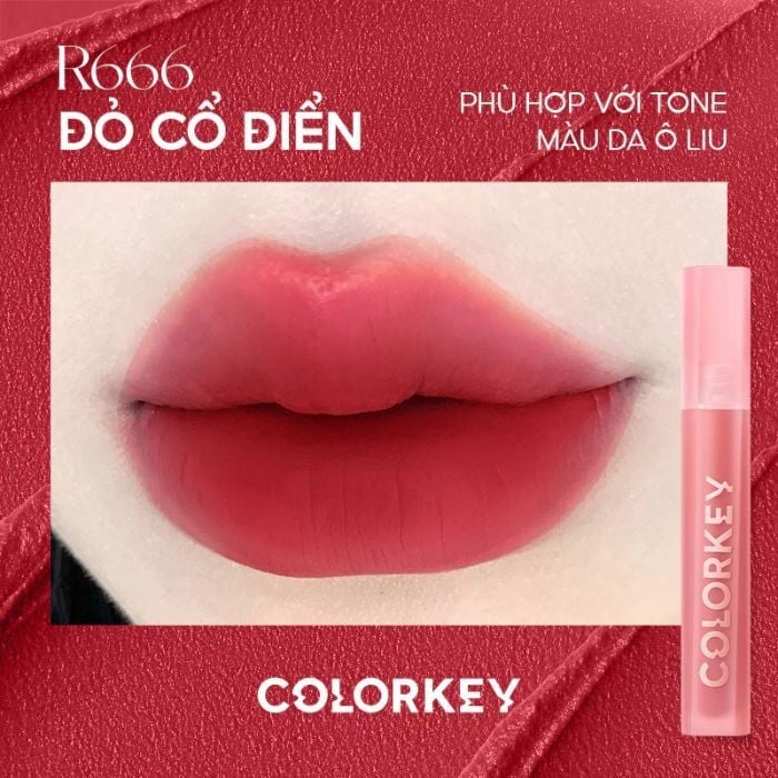 Son kem lì mịn mượt COLORKEY Airy Velvet Lip Lacquer 3g