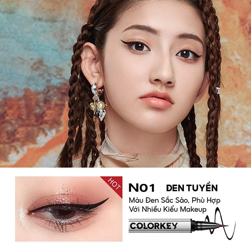 Bút kẻ mắt nước siêu mảnh COLORKEY Floating Color Liquid Eyeliner 0.5ml