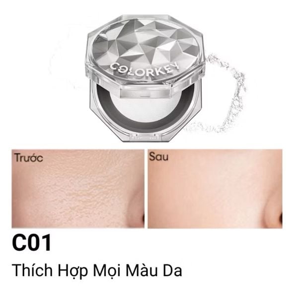 Phấn phủ dạng bột siêu mịn COLORKEY Lasting Naturally-Occurring Loose Powder 8g