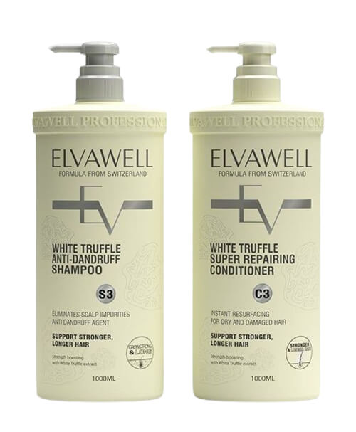 Bộ gội xả giảm gàu giảm rụng tóc và phục hồi hư tổn ELVAWELL
