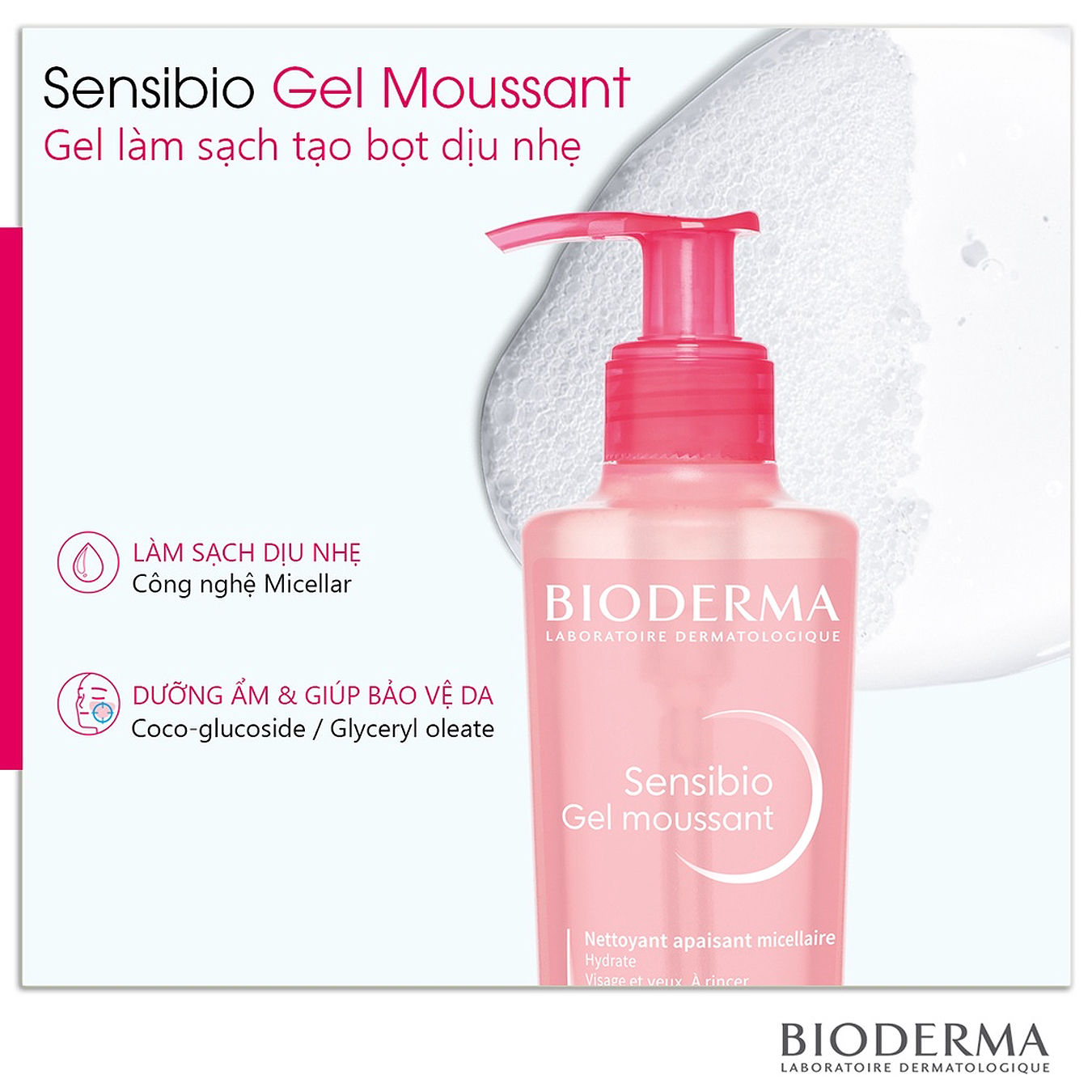 GEL RỬA MẶT BIODERMA - Sébium Gel Moussant Actif 200ML (Xanh Lá)
