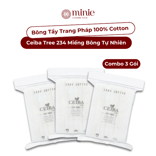 Bông tẩy trang 100% Cotton Ceiba Tree 234 miếng