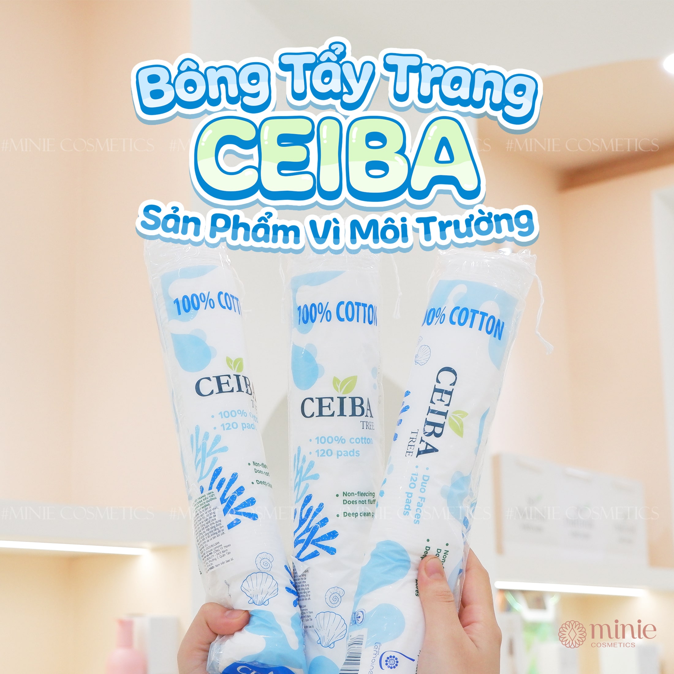 Bông Tẩy Trang Ceiba 100% Chất Liệu Cotton 140 miếng