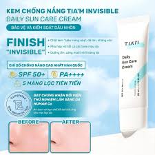 Kem Chống Nắng Phổ Rộng Kiềm Dầu Dành Cho Mọi Loại Da TIAM Invisible Daily Sun Care Cream SPF 50+ PA++++ 50ml