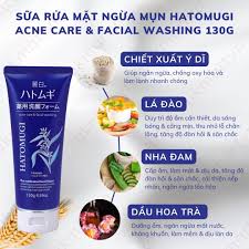 Sữa Rửa Mặt Ngừa Mụn, Sáng Da Hatomugi Acne Care & Facial Washing 130g
