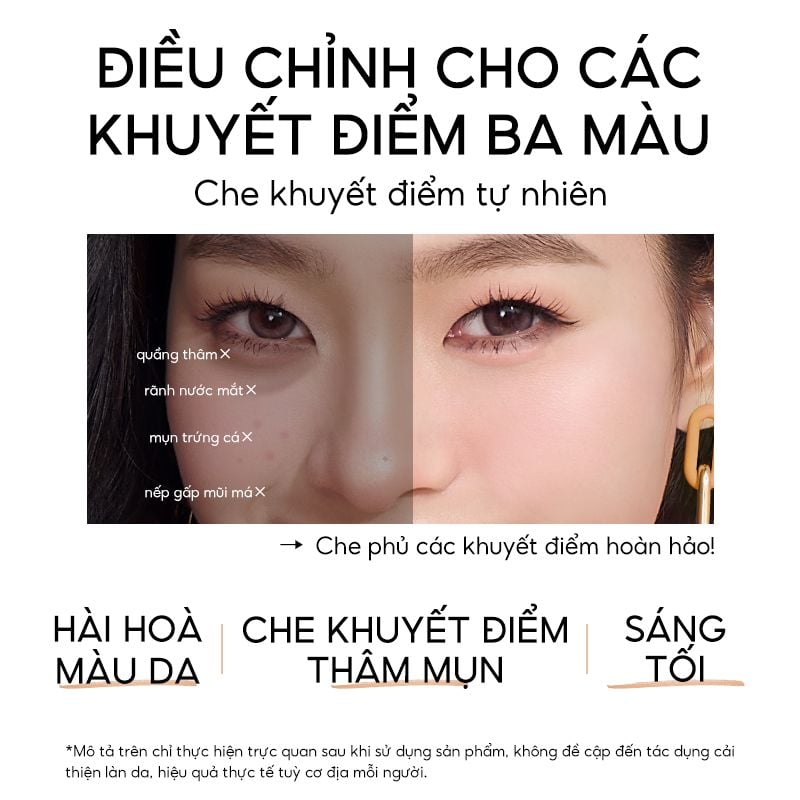 Bảng kem che khuyết điểm 3 ô màu COLORKEY Targeting Three-colour Concealer Palette 3.9g