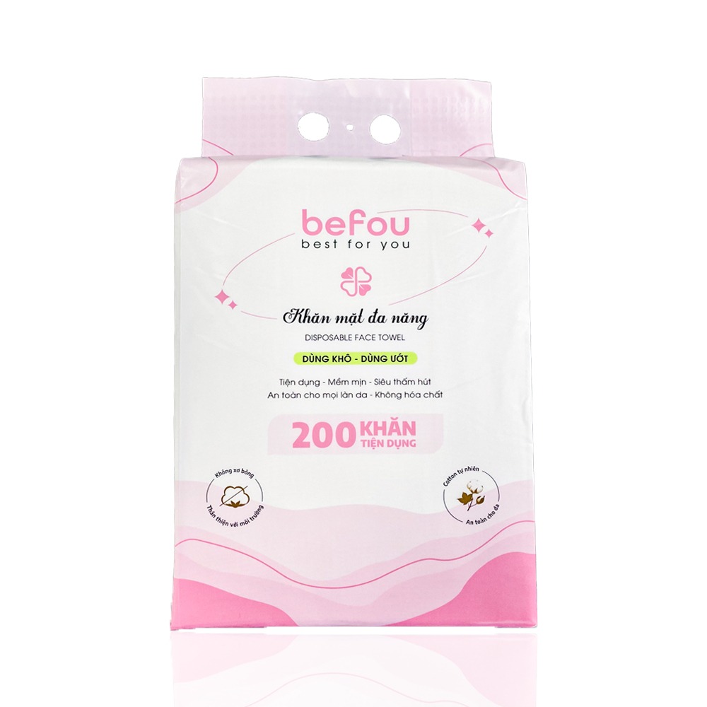 Khăn lau mặt đa năng Befou Best For You Disposable Face Towel 200 miếng