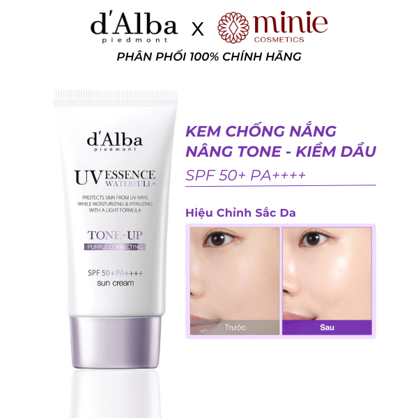 Kem chống nắng nâng tông d'Alba Waterfull Tone-Up Pink Correcting Sun Cream SPF50+ PA++++ 50ml