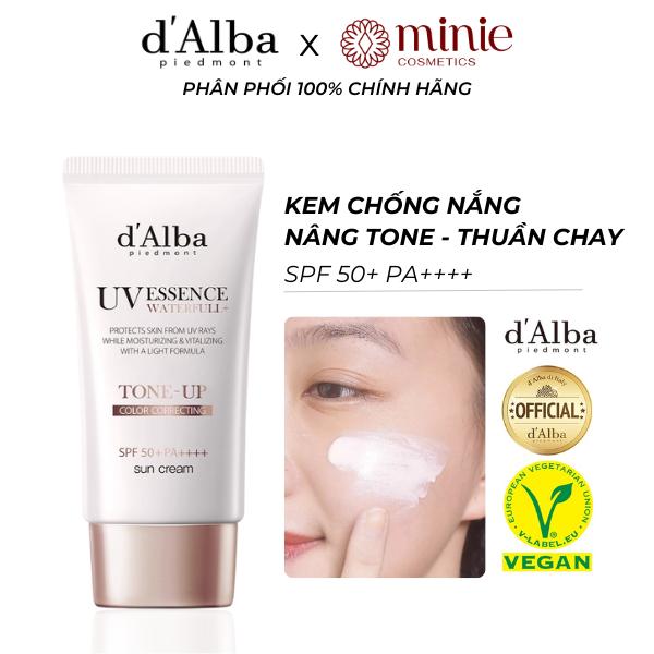 Kem chống nắng nâng tông hiệu chỉnh sắc da d'Alba Waterfull Tone-Up Purple Correcting Sun Cream SPF50+ PA++++ 50ml