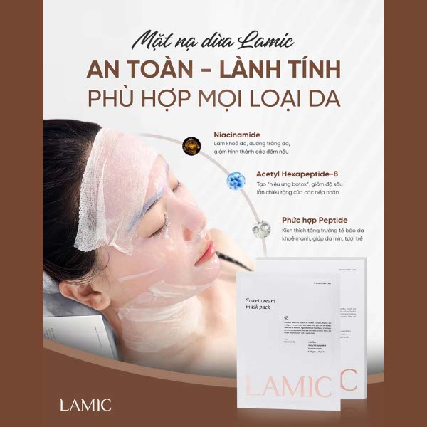 Mặt nạ dừa tươi lên men Hàn Quốc dưỡng da, cấp ẩm và phục hồi da LAMIC