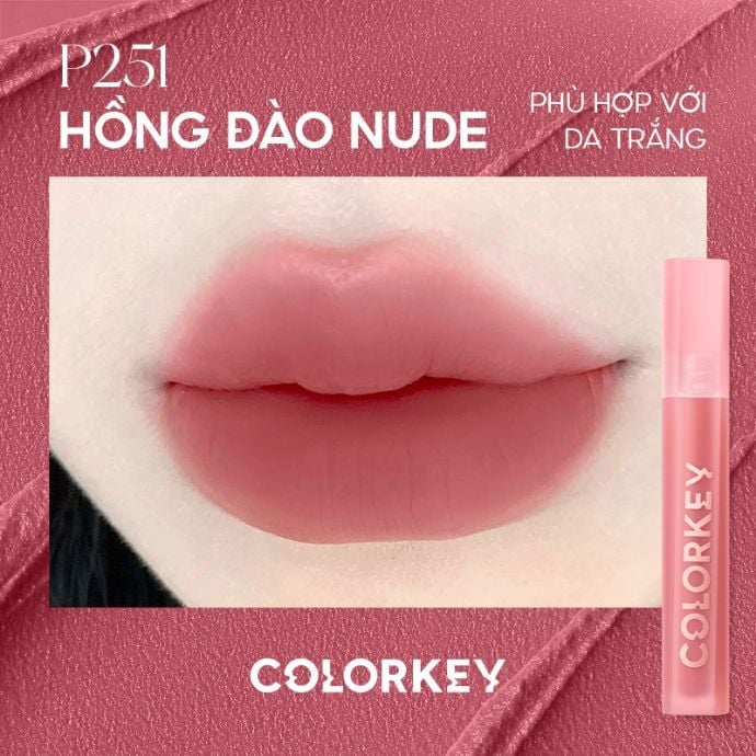 Son kem lì mịn mượt COLORKEY Airy Velvet Lip Lacquer 3g