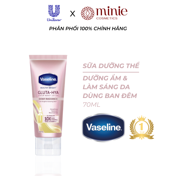 Mặt Nạ Dưỡng Thể Căng Mướt Vaseline Gluta-Hya Serum Burst Lotion Overnight Radiance Repair 330ml