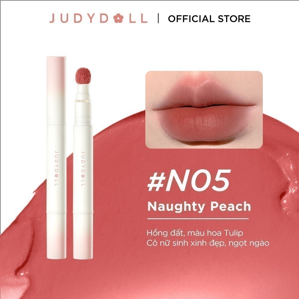 Son kem lì đầu bông dặm JudyDoll Powder Lip Cream
