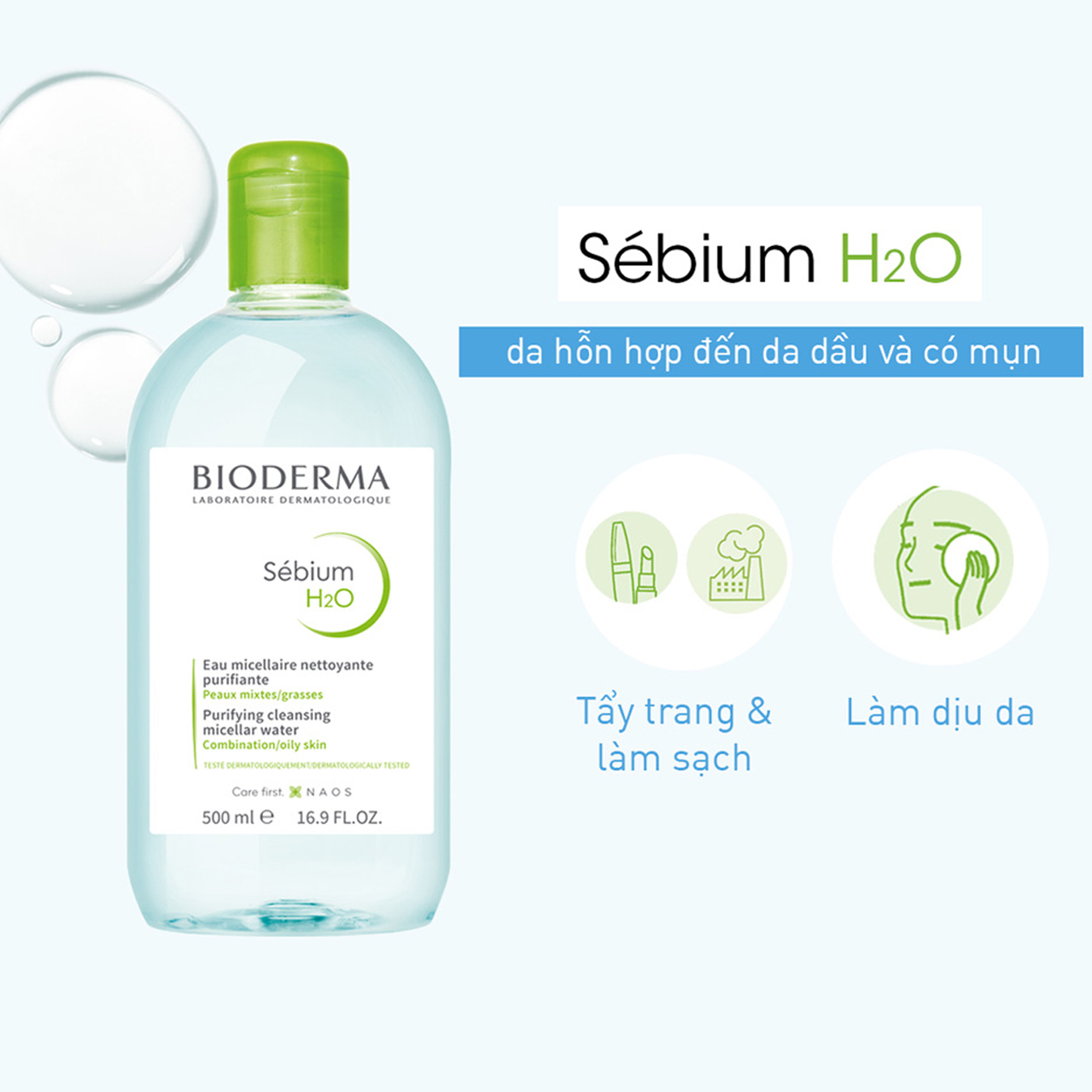 Nước Tẩy Trang Bioderma Dành Cho Da Nhạy Cảm Công Nghệ Micellar Sensibio H2O