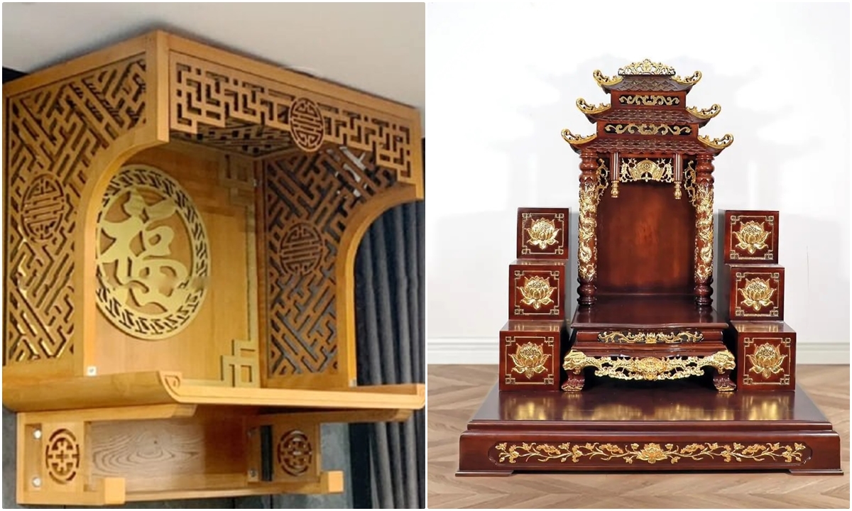 Sự khác nhau giữa ban thờ đứng,ban thờ treo và ban thờ thần tài thổ địa đặt dưới nền đất