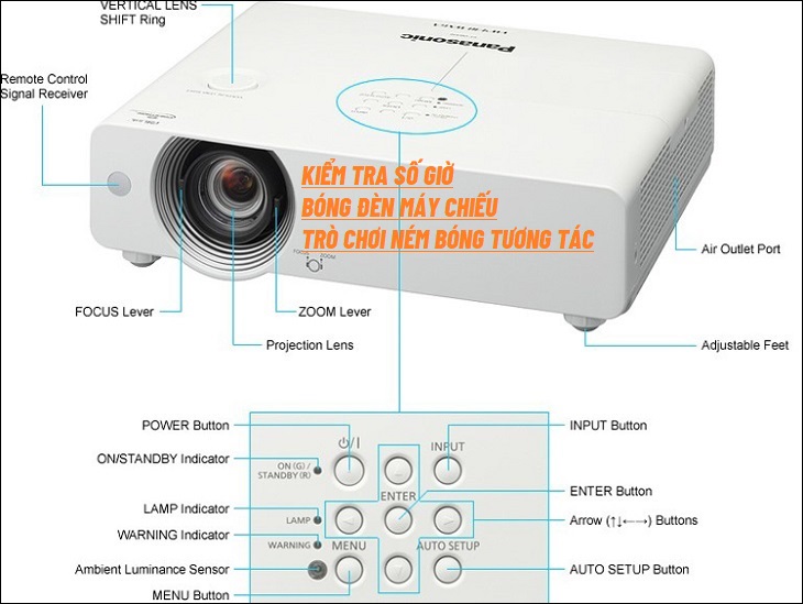 Kiểm tra số giờ sử dụng bóng đèn của máy chiếu trò chơi ném bóng tương tác trong khu vui chơi giải trí như thế nào /