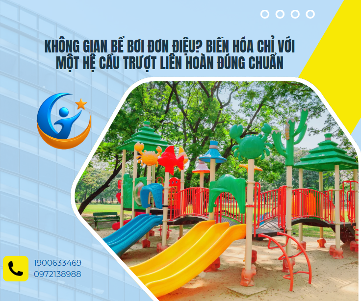 Không gian bể bơi đơn điệu? Biến hóa chỉ với một hệ cầu trượt liên hoàn đúng chuẩn