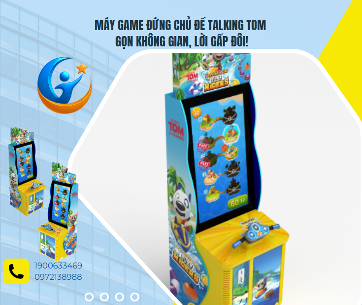 Máy game đứng chủ đề Talking Tom – Gọn không gian, lời gấp đôi!