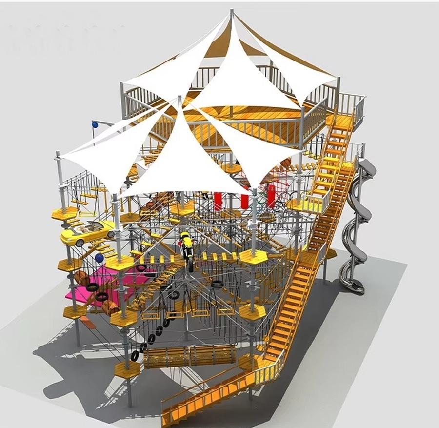 Thử Thách Liên Hoàn Dây Thừng Trên Cao TTTCKB01 - Điểm Nhấn Độc Đáo Cho Khu Vui Chơi Ngoài Trời